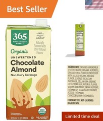 Organic Unsweetened Chocolate Almond Milk (32 Fl Oz, Pack of 6) – Delight