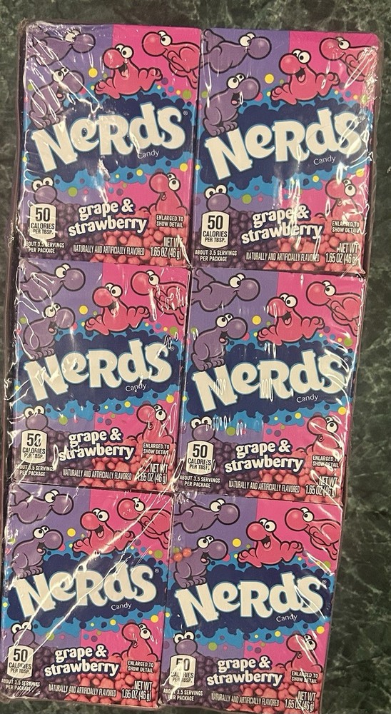 24 pack Nerds Grape & Strawberry Hard Candy Boxes 1.65 oz Each, BB-10/2026