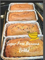 Homemade SUGAR-FREE, VEGAN Banana Bread Cake. 8.5x 4.5 Loaf.