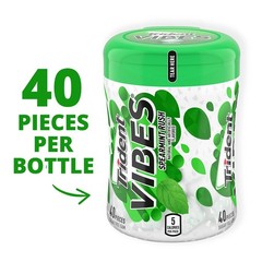 Trident Vibes Spearmint Rush Sugar-Free Chewing 40 Count (Pack of 6), Crunchy