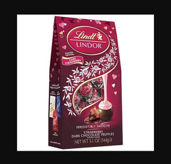Lindt Lindor 5.1 oz. DARK STRAWBERRY Dark Chocolate Truffles Limited *BB 6/2026*