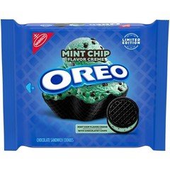 OREO Mint Chocolate Chip Ice Cream Flavor Creme Limited Edition Cookies NEW