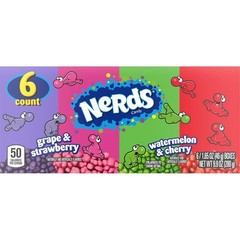 NERDS Candy, Dual Variety Pack, Grape & Strawberry, Watermelon & Cherry, Crunchy