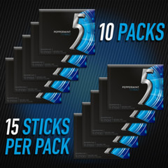 Wrigley 2051020 5 GUM Cobalt Peppermint Sugarfree Chewing Gum 15 Pieces