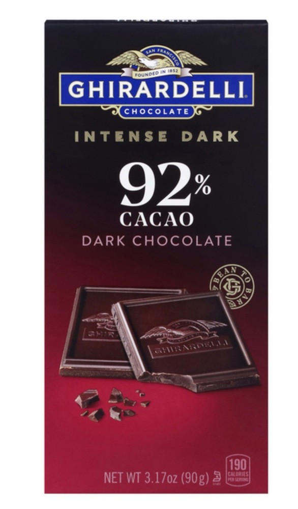 🟢 New Exclusive Ghirardelli Intense Dark 92% Cacao Dark Chocolate 3.17 (1 Bar)