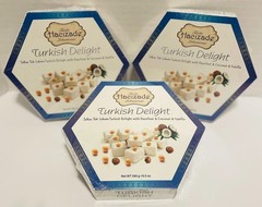 Hacizade Turkish Delights w/Hazelnut & coconut & Vanilla Candies 10.5oz (3 Pack)