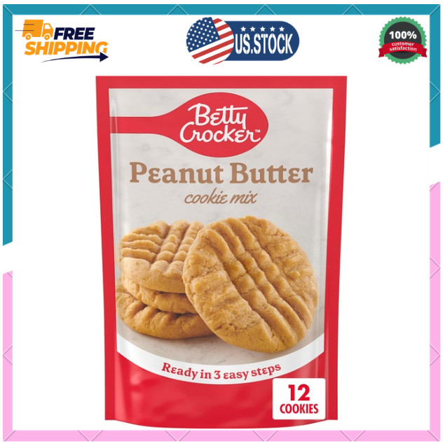 Betty Crocker Peanut Butter Cookie Mix, Makes twelve (12) 2-inch Cookies, 7.2 oz