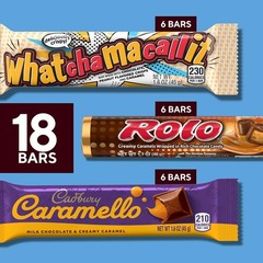 29.4 oz of Kosher Certified Hershey Assorted Caramel Candy – 18 Full Size Bars