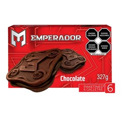 2 X Galletas Emperador sabor a chocolate 327 g 6 PAQUETINES CADA CAJA.