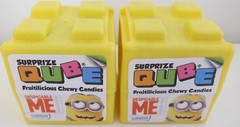 MINIONS CUBE plastic Surprise egg/ cube with toy and candy -2 PACK-FREE SHIPPING