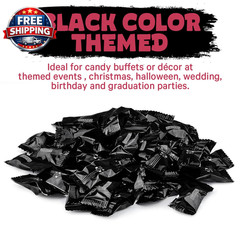 Black Foils Chewy Filled Sweet and Sour Candy, 1-Pound Bag of Black Color Themed