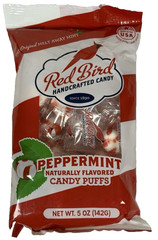 Red Bird Soft Peppermint Candy Puffs 5 oz Bag Fat & Gluten Free Best By 06/2027