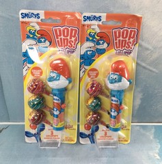 Pop Ups! Lollipop Smurfs 2 Pack, 1 Dispenser & 3 Lollipops (1.26 oz) Each, 2/27