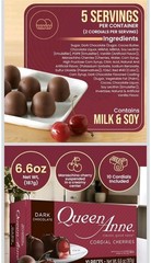 Queen Anne Dark Chocolate Covered Cordial Cherries 6.6 Oz Pack Of 4 10 Piece