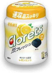 Clorets Gum Charcoal Fresh Lemon Mint flavor Bottle type 112g Mondelez Japan