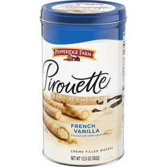 Pirouette Cookies: French Vanilla Crème-Filled Wafers in 13.5 Oz Elegant Tin
