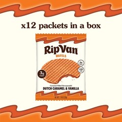 Rip Van Wafels Dutch Caramel 1.16 Ounce (Pack of 12), & Vanilla