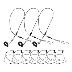 10Pcs Black Nylon Elastic Pen Lanyard Holder for Office Pens Stylus and Keys