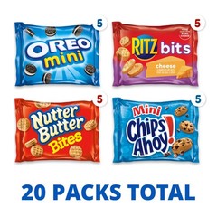 Nabisco Mix Variety Pack, OREO, CHIPS AHOY, Nutter Butter, RITZ, 20 Snack Packs