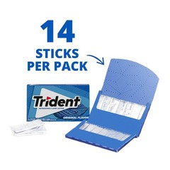 Trident Original Flavor Sugar-Free Chewing Gum, 14 Count (Pack of 12), White