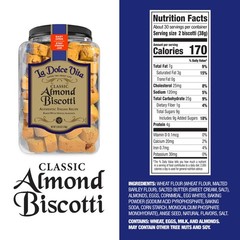 Classic Almond Italian Biscotti Cookies, Gourmet Coffee & Tea Dipping Snack, …