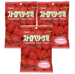 Japanese Kasugai Strawberry Gummy (3) bags 3.77 oz each – Free Shipping !!!