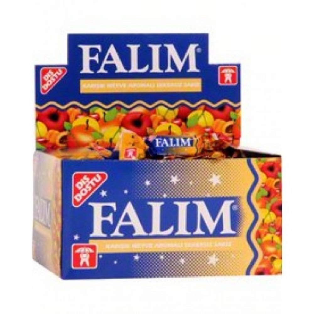 Sugarless Falim Plain Gum Fruit Mix Flavoured 100 Count (Pack of 1), White