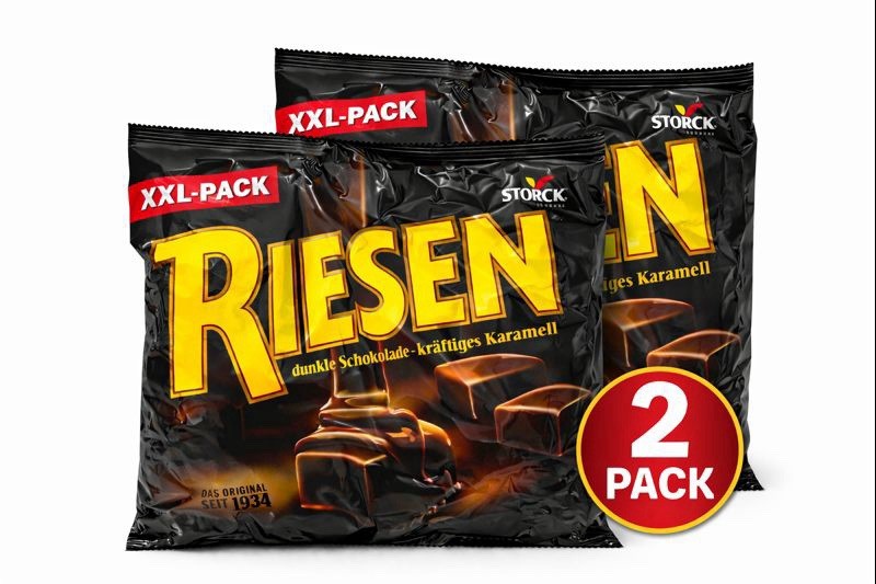 2× Storck RIESEN XXL Dark Chocolate Chewy Caramels 377g Each (2 Pack)
