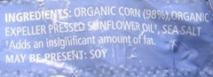 Organic Popped Corn Thins 5.3 Oz 2 Pack Gluten Free Low Calorie Snack