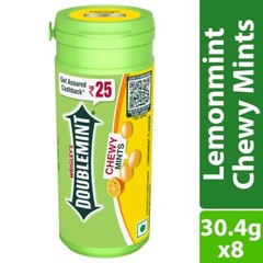 DOUBLEMINT Lemon Chewy Mint Tube Pack for instant fresh- 33.5gm (Pack of 8)