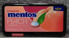 New Mentos Sugarfree Peach Flavor Mint 17.5g – 6 Tubes