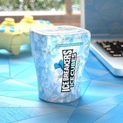 ICE BREAKERS Ice Cubes Mint Crystal Sugar Free Chewing Gum Bottles, Turquoise