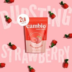 Strawberry Hard Candy Bulk Individually Wrapped 2 lbs Party Favors Filler