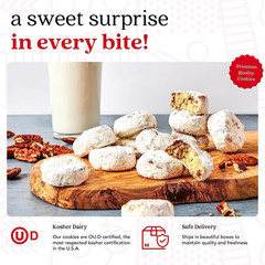 David’S Cookies Gourmet Butter Pecan Meltaway round Tin with Crunchy Pecans and