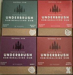 Nathan & Sons Underbrush Remineralizing Gum Sampler Box 4 Pack Natural Gum