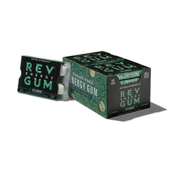 Caffeine Energy Gum | Extra Strength 100mg | Spearmint Sugar Free | 12 Pack