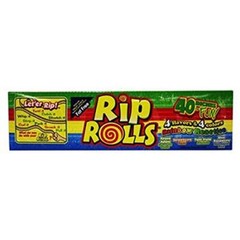 Rip Rolls Rainbow Reaction, 24 Count (SUGAR CANDY – REGULAR SIZE)