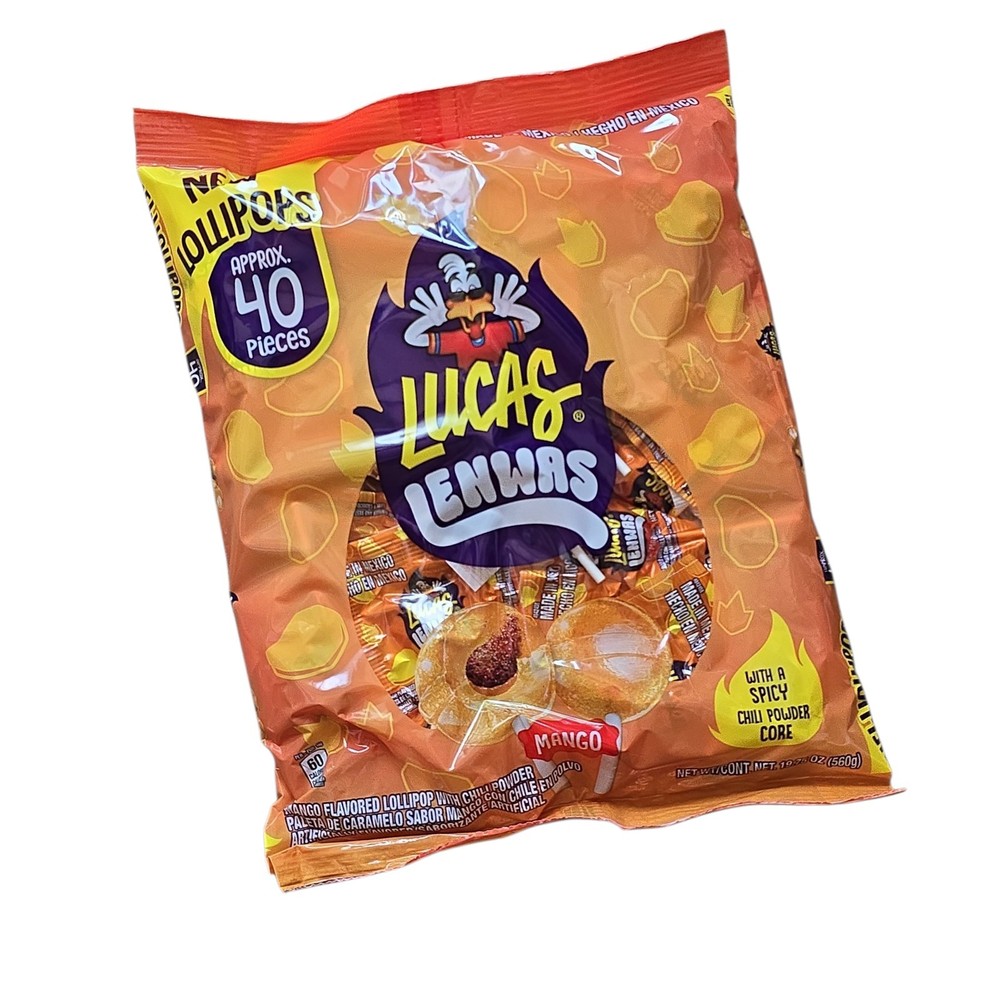 Lucas Lenwas Lollipop 40 Pieces Mango Flavor 19.75-oz Bag
