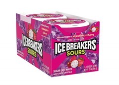 Ice Breakers Sours Strawberry-Mixed Berry and Cherry 1.5 Oz Containers (Pack …