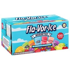 Fla-Vor-Ice Assorted 6 Fruity Flavors Ice Pops 1.5 oz 100 count Fast Shipping