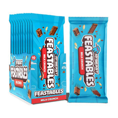 Mrbeast Milk Chocolate Crunch Bar, King Size, 10 Count, Crispy Rice Chocolate C