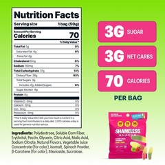 Shameless Snacks Sour Gummy Worms – Candy, Fruit 6 Count (Pack of 1)
