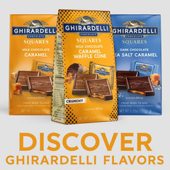 GHIRARDELLI Milk Chocolate Candy SQUARES with Caramel Waffle Cone Filling 5.2 oz