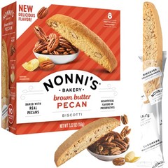 Nonni’s Brown Butter Pecan Biscotti, Nutty Pecan Cookie with Rich Browned Butter