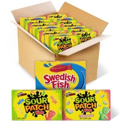 SOUR PATCH KIDS and SWEDISH FISH Soft & 15 Count (4.2 oz each), Multicolor