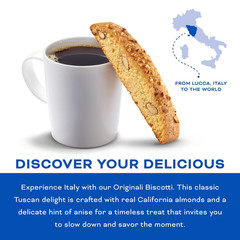 Originali Classic Almond Biscotti Cookies – Individually Wrapped Italian Coffee