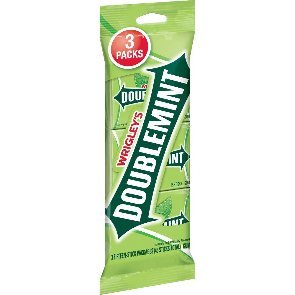 WRIGLEY’S Doublemint Chewing Gum Bulk Pack, 15 15 Count (Pack of 3), Green