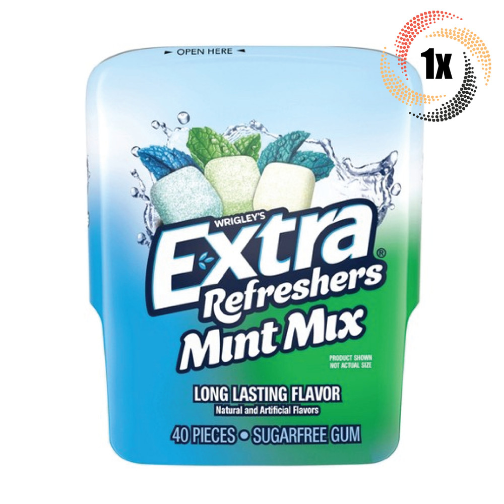 1x Bottle Wrigley’s Extra Refreshers Mint Mix Gum | 40 Per Bottle | Sugar Free