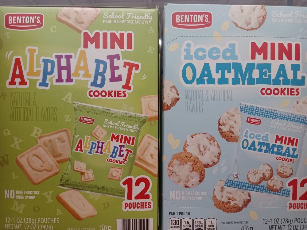 Benton’s Mini Alphabet Cookies & Mini Chocolate Chip Cookies 12oz 340g (2 Boxes)