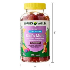 Zero Sugar Kids Multi Gummy Brain & Eye Health 180 Count Immune Health